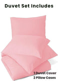 Plain & Reversible Duvet Cover and Matching Pillowcase Set Perfect Bedding for a Cozy Night's Sleep - Blush Pink