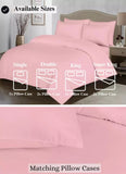 Plain & Reversible Duvet Cover and Matching Pillowcase Set Perfect Bedding for a Cozy Night's Sleep - Blush Pink