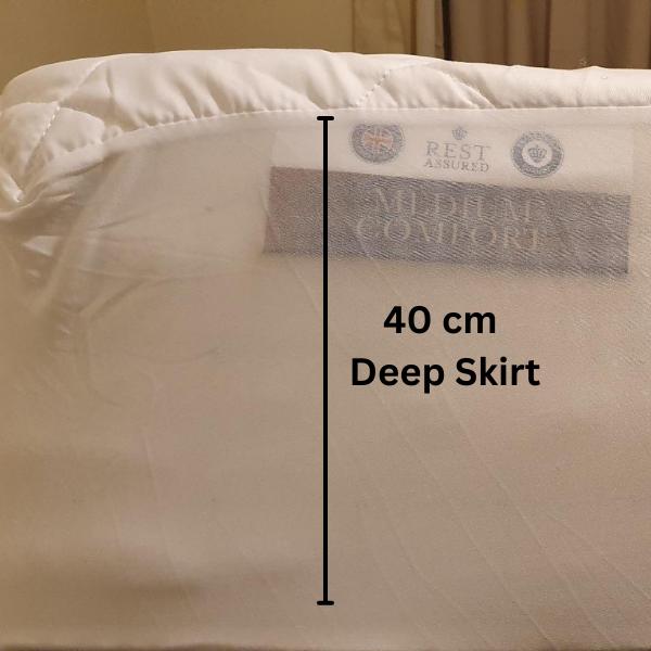 Hexagonal Mattress Protector Triple Filled 200 GSM Elastic Fitting Triple Filled Quilted Fitted Cover Sheet 40cm Deep Skirt Double Bed  Noiseless Breathable