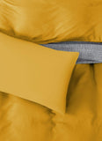 Plain & Reversible Duvet Cover and Matching Pillowcase Set Perfect Bedding for a Cozy Night's Sleep - Ochre