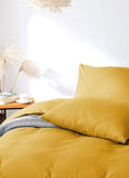 Plain & Reversible Duvet Cover and Matching Pillowcase Set Perfect Bedding for a Cozy Night's Sleep - Ochre