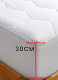 Waterproof Mattress Protector Elasticized Skirt 30cm Extra Deep Rich Quilted Light Weight  Soft Luxury Cotton Thin Sheets Fitted Cover Sheet soft flat weave -  Hexagonal Design