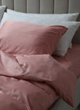 Plain & Reversible Duvet Cover and Matching Pillowcase Set Perfect Bedding for a Cozy Night's Sleep - Blush Pink