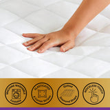 Diamond Shape Mattress Protector 110 GSM Fitted Sheet Cover , Elastic Fitting Light Weight 30cm Deep Skirt Double Bed  Noiseless Breathable  Flat Fitted Cover Sheet