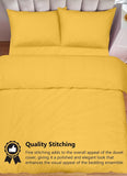 Plain & Reversible Duvet Cover and Matching Pillowcase Set Perfect Bedding for a Cozy Night's Sleep - Ochre