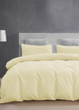 Double Duvet Cover - Plain Dyed Percale Duvet Quilt Cover Navy Solid Soft Double Bedding Duvet Cover Set with 2 Matching Pillowcases - Baby Yellow