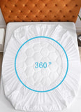 Waterproof Mattress Protector Elasticized Skirt 30cm Extra Deep Rich Quilted Light Weight  Soft Luxury Cotton Thin Sheets Fitted Cover Sheet soft flat weave -  Hexagonal Design