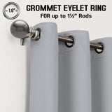 Thermal Thick Blackout Eyelet Ring Curtain - Blackout Curtains Silver