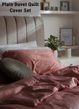 Plain & Reversible Duvet Cover and Matching Pillowcase Set Perfect Bedding for a Cozy Night's Sleep - Blush Pink