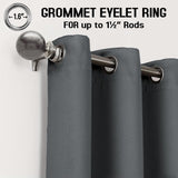 Thermal Thick Blackout Eyelet Ring Curtain - Blackout Curtains - Charcoal