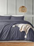 Plain & Reversible Duvet Cover and Matching Pillowcase Set Perfect Bedding for a Cozy Night's Sleep - Charcoal