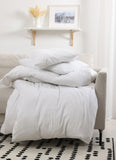 Plain & Reversible Duvet Cover and Matching Pillowcase Set Perfect Bedding for a Cozy Night's Sleep - White