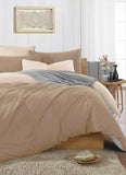 Plain & Reversible Duvet Cover and Matching Pillowcase Set Perfect Bedding for a Cozy Night's Sleep - Mink & Cream