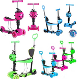 different colour and sizes of the 5 in 1 scooter