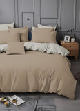 Plain & Reversible Duvet Cover and Matching Pillowcase Set Perfect Bedding for a Cozy Night's Sleep - Mink & Cream