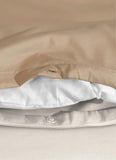 Plain & Reversible Duvet Cover and Matching Pillowcase Set Perfect Bedding for a Cozy Night's Sleep - Mink & Cream