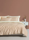 Plain & Reversible Duvet Cover and Matching Pillowcase Set Perfect Bedding for a Cozy Night's Sleep - Mink & Cream