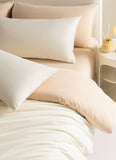 Plain & Reversible Duvet Cover and Matching Pillowcase Set Perfect Bedding for a Cozy Night's Sleep - Mink & Cream