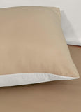 Plain & Reversible Duvet Cover and Matching Pillowcase Set Perfect Bedding for a Cozy Night's Sleep - Mink & Cream