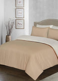 Plain & Reversible Duvet Cover and Matching Pillowcase Set Perfect Bedding for a Cozy Night's Sleep - Mink & Cream