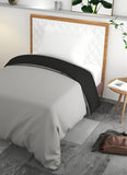 Plain & Reversible Duvet Cover and Matching Pillowcase Set Perfect Bedding for a Cozy Night's Sleep - Black & Grey