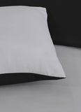 Plain & Reversible Duvet Cover and Matching Pillowcase Set Perfect Bedding for a Cozy Night's Sleep - Black & Grey