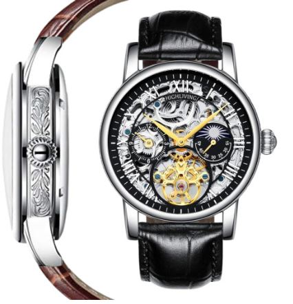 Automatic Skeleton Watch Leather Strap