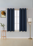 Thermal Thick Blackout Eyelet Ring Curtain - Blackout Curtains Navy Blue