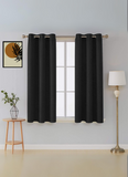 Thermal Thick Blackout Eyelet Ring Curtain - Blackout Curtains Black