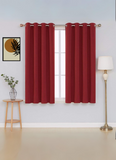 Thermal Thick Blackout Eyelet Ring Curtain - Blackout Curtains Red