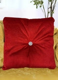 Teddy Cushion with Diamante Button Square Filled  17 inch Panache Havana