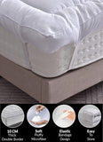 High Living Microfiber Mattress Topper 4 Inch/10cm Luxury Full Size Bed  Soft  Firm Pad, Box Stitched Elasticated Corner Straps