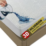 Mattress Protector Silver ion Antibacterial Treated Soft Breathable Waterproof 3D Air Layer Bamboo Fabric Cover Topper Pad