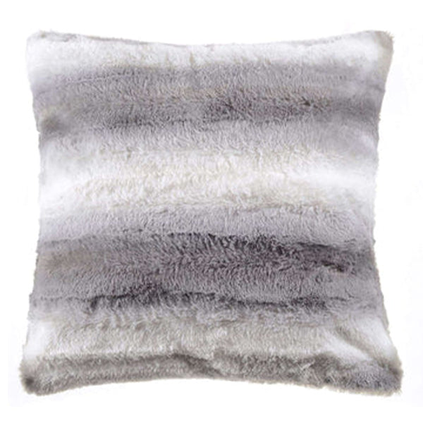 Highliving Faux Fur Rabbit Cushion Covers Soft & Comfy Material Charcoal, Silver Cushion