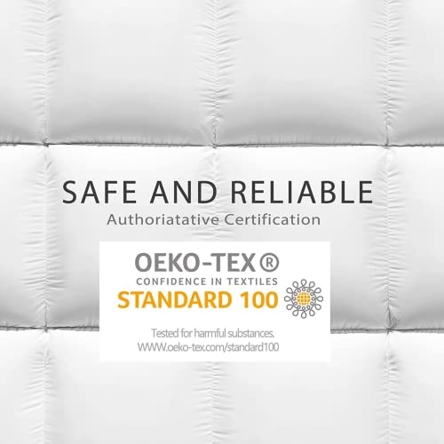 High Living Microfiber Mattress Topper 4 Inch/10cm Depth Extra Thick Luxury Full Size Bed Pad Soft Firm Bounceback Box Stitched Elasticated Corner Straps - Single Double King Super King