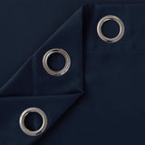 Thermal Thick Blackout Eyelet Ring Curtain - Blackout Curtains Navy Blue