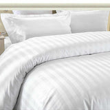 Microfibre Duvet Cover Satin Stripe  Bedding Set Quilt Duvet Covers, Solid Soft & Comfy Bedding Cover Set Breathable Machine Wash