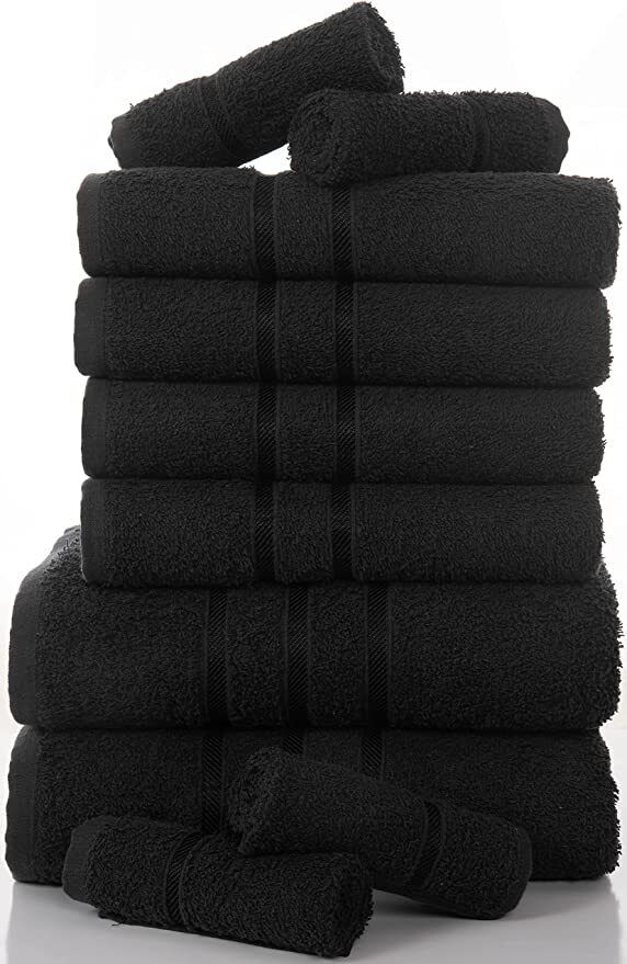 Highliving 10 Piece Towel Bundles 500 GSM Spa Hand and Bath Hair Towels Sets  Luxury Egyptian Cotton Bale Set Lightweight Multipurpose Kitchen and Pet Towels