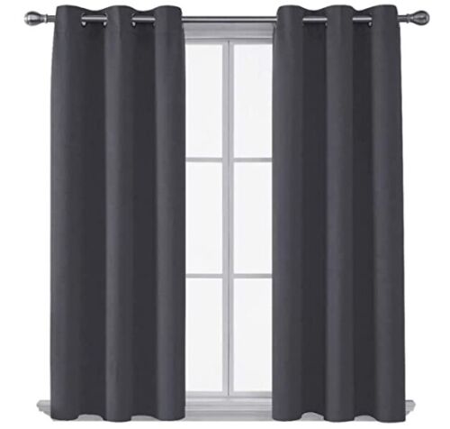 Thermal Thick Blackout Eyelet Ring Curtain - Blackout Curtains Charcoal