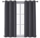 Thermal Thick Blackout Eyelet Ring Curtain - Blackout Curtains Charcoal