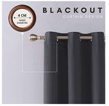 Thermal Thick Blackout Eyelet Ring Curtain - Blackout Curtains Charcoal