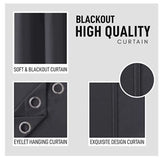 Thermal Thick Blackout Eyelet Ring Curtain - Blackout Curtains Charcoal