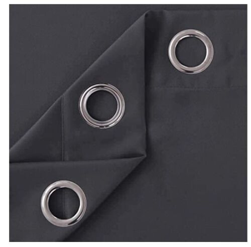 Thermal Thick Blackout Eyelet Ring Curtain - Blackout Curtains Charcoal